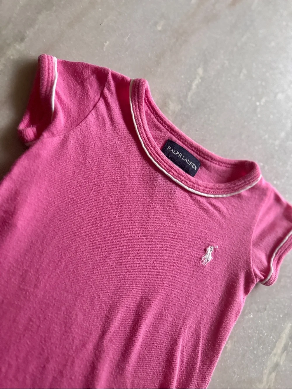 Vintage Ralph Lauren Pink Baby Onesie - Polo Logo